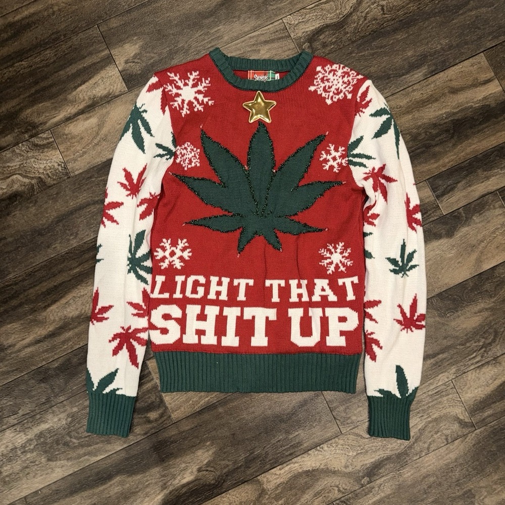 Spencer's Workshop Holiday Light Up Funny Ugly Christmas Sweater Adult Small Fun